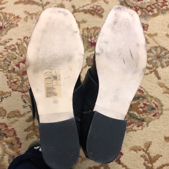 H&M boot  black. Faux leather.  Silver buckle.  Size 38. EUC - Picture 4 of 4